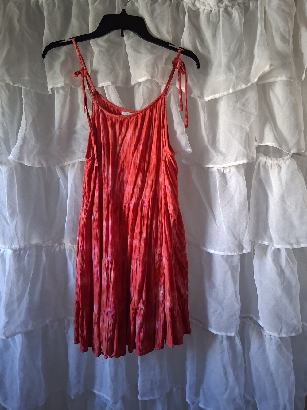 Mud Pie Coral Tie-Shoulder Sundress